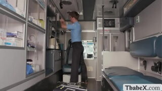 Ambulance driver bareback fucks Sheboy nurse